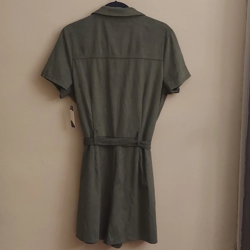 NEW NO BOUNDARIES Junior Khaki Green Utility Romper XXL - Picture 12 of 13
